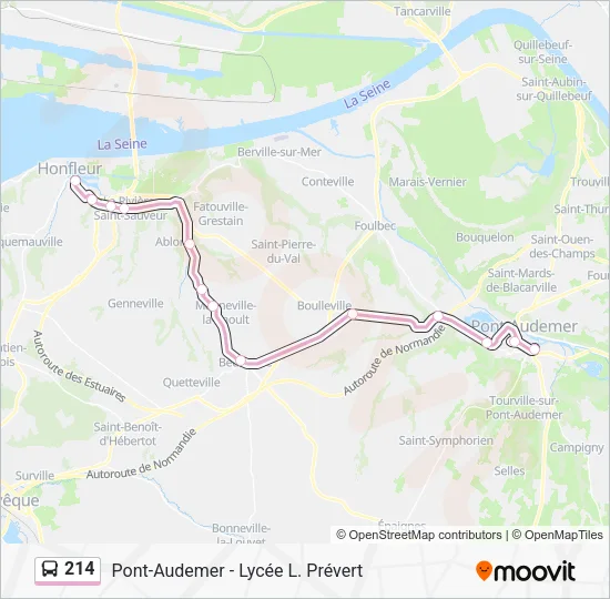 214 Bus Line Map