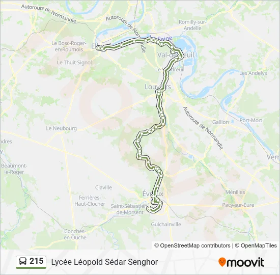Mapa de 215 de autobús