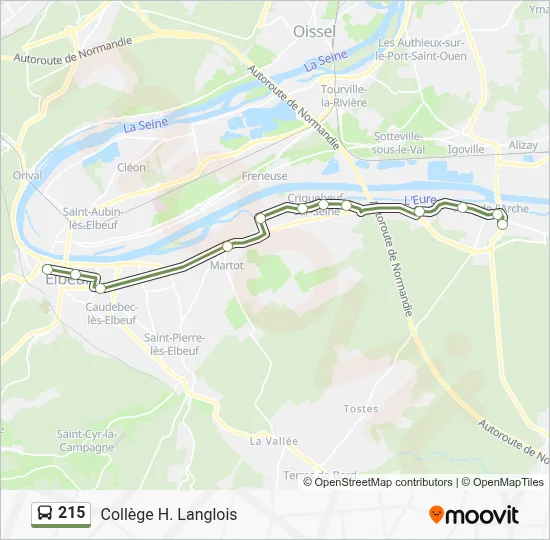 Mapa de 215 de autobús