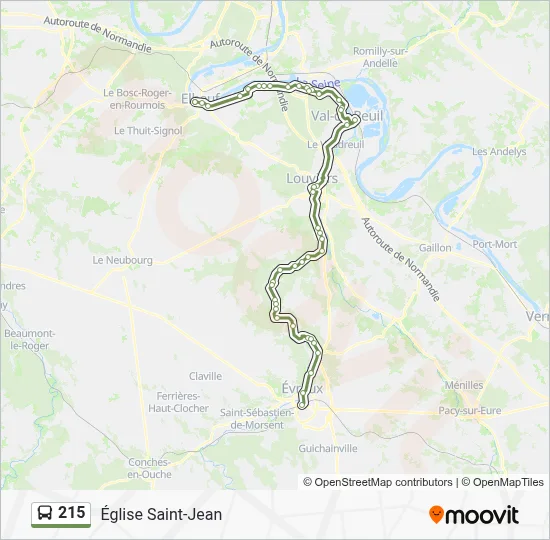 Mapa de 215 de autobús