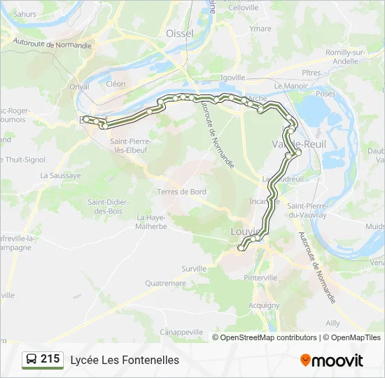 Mapa de 215 de autobús