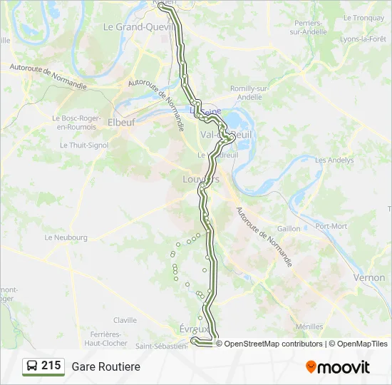 215 Bus Line Map