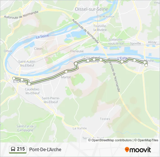 215 Bus Line Map