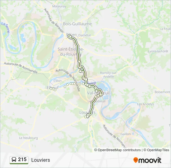 215 Bus Line Map