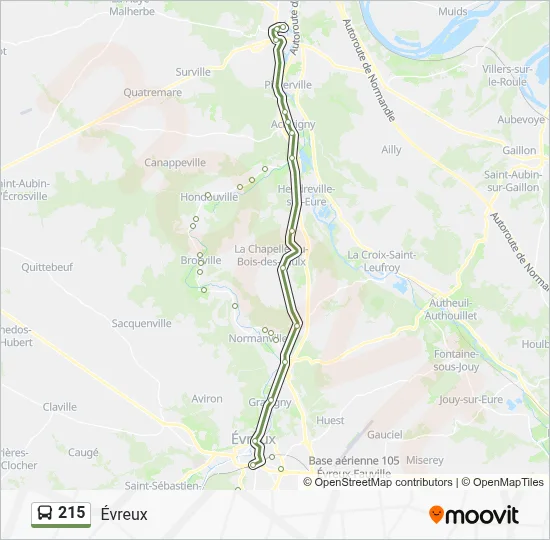 215 Bus Line Map