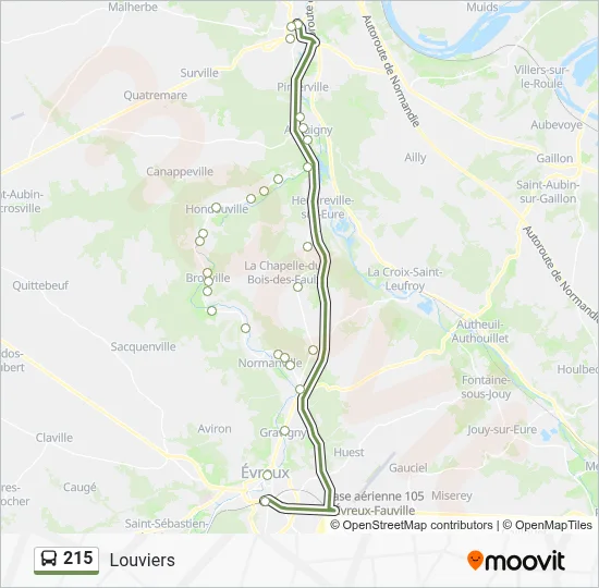 215 Bus Line Map