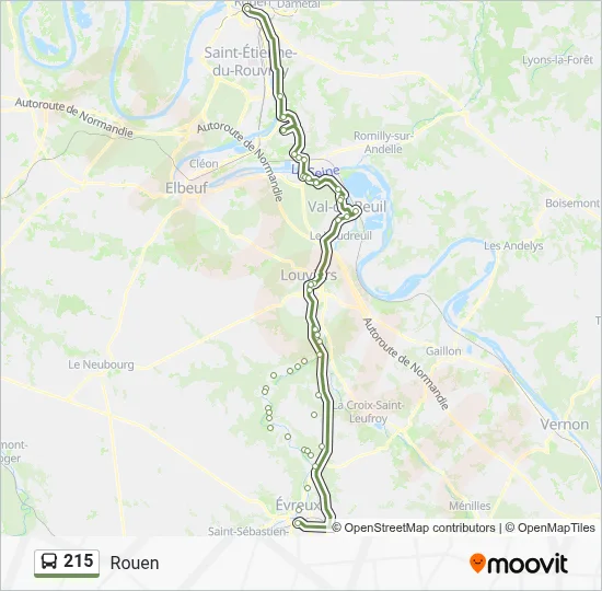 215 Bus Line Map