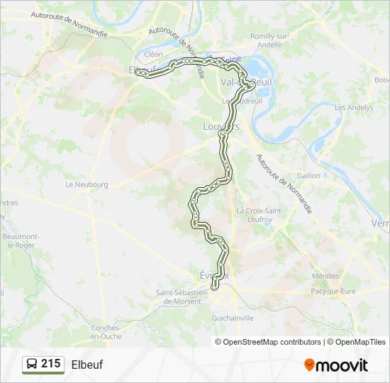 215 Bus Line Map