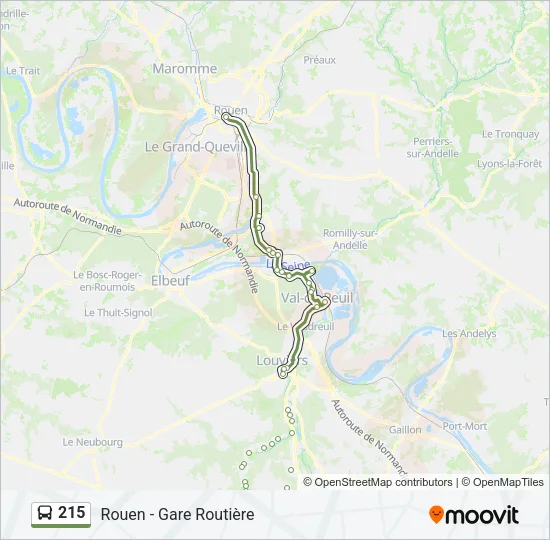 215 Bus Line Map