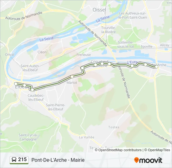 215 Bus Line Map