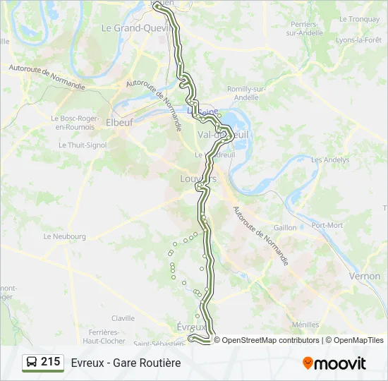 215 Bus Line Map