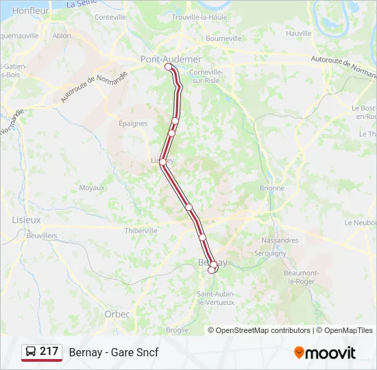 217 Bus Line Map