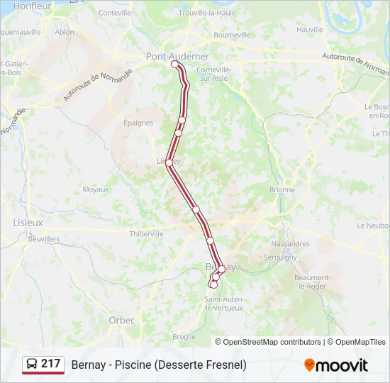 217 Bus Line Map