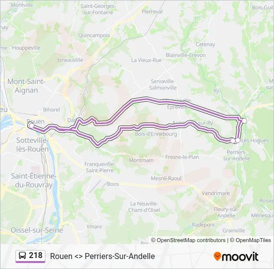 218 Bus Line Map