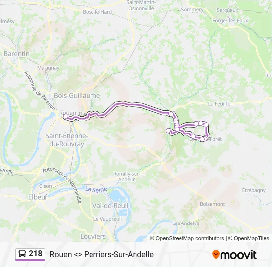 218 Bus Line Map