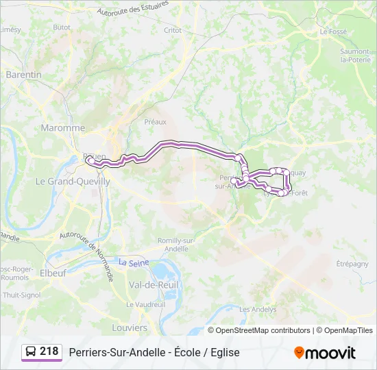 218 Bus Line Map