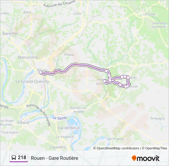 218 Bus Line Map