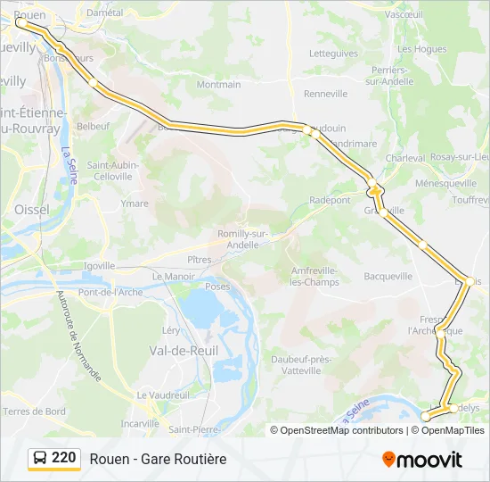 220 Bus Line Map