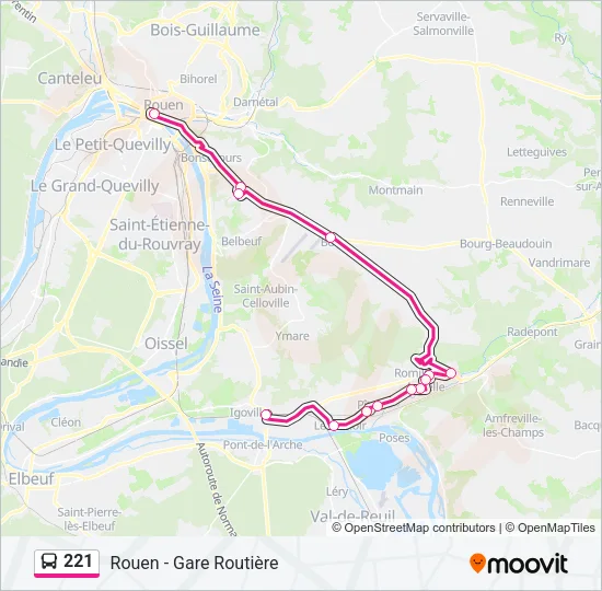221 Bus Line Map