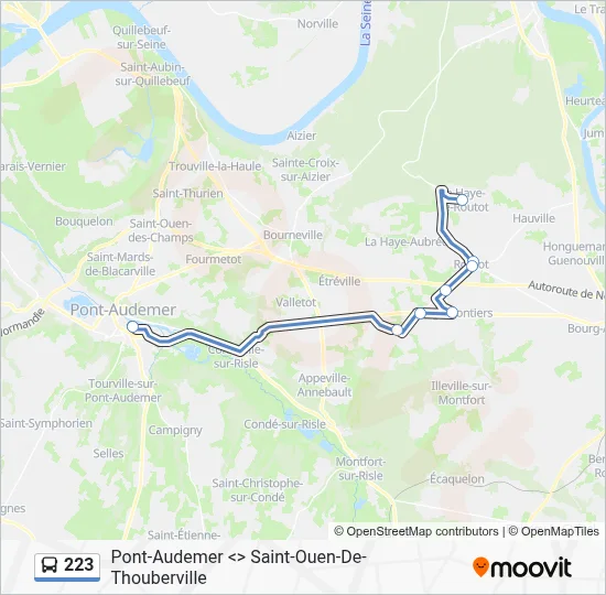 Mapa de 223 de autobús
