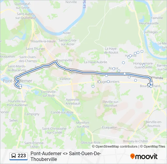 Plan de la ligne 223 de bus