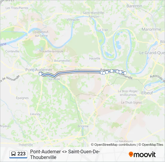 Mapa de 223 de autobús