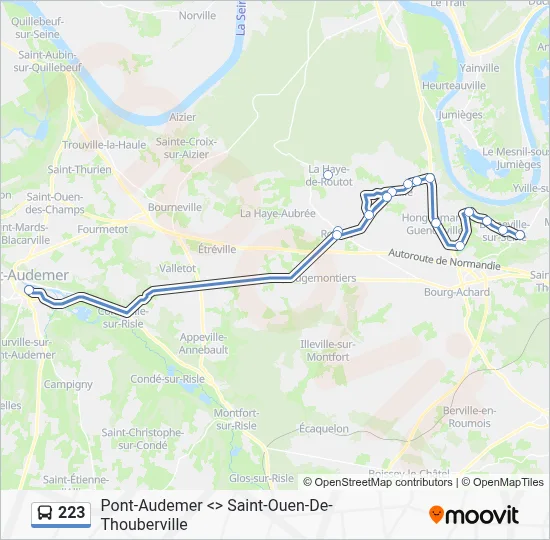 Plan de la ligne 223 de bus