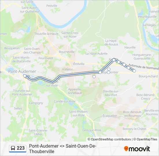 223 Bus Line Map