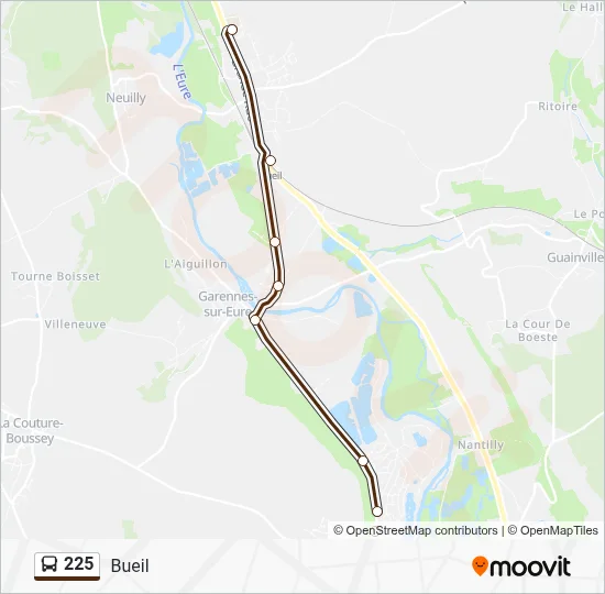 225 Bus Line Map