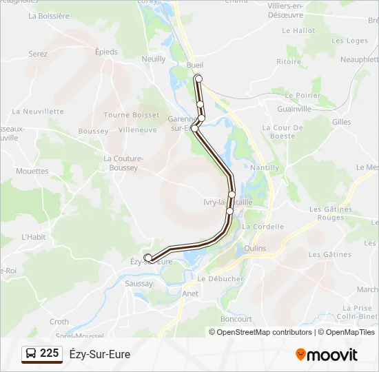225 Bus Line Map