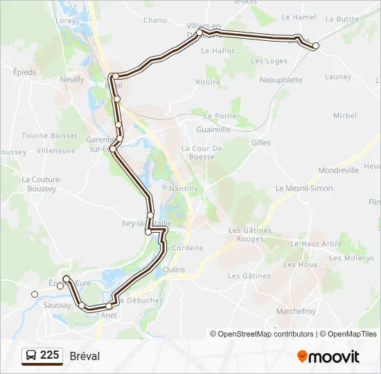225 Bus Line Map