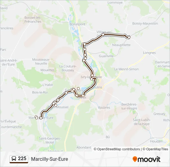 225 Bus Line Map