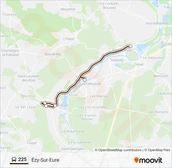 225 Bus Line Map