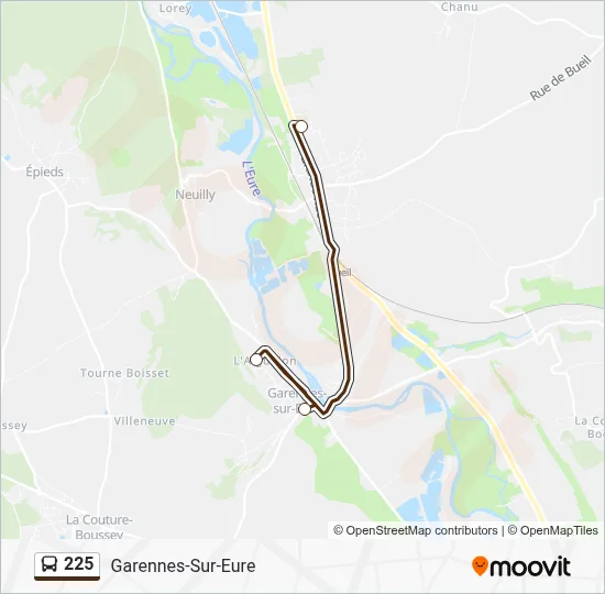225 Bus Line Map
