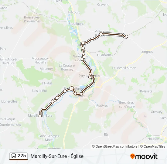 225 Bus Line Map