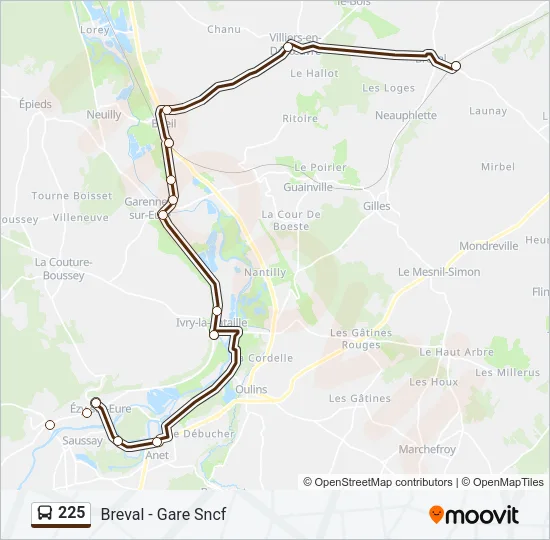 225 Bus Line Map
