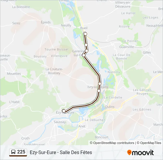 225 Bus Line Map