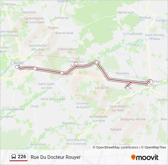 Plan de la ligne 226 de bus