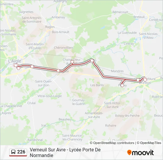 Plan de la ligne 226 de bus