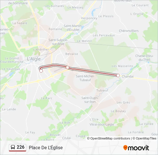 Plan de la ligne 226 de bus
