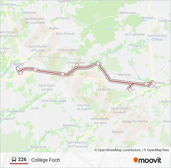 Plan de la ligne 226 de bus