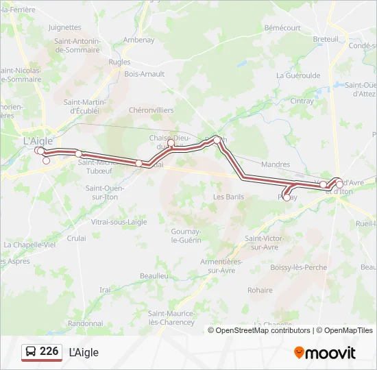 Plan de la ligne 226 de bus