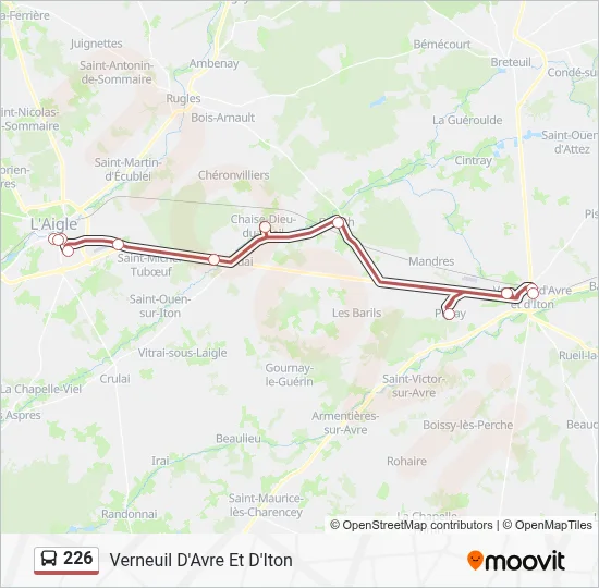 Plan de la ligne 226 de bus