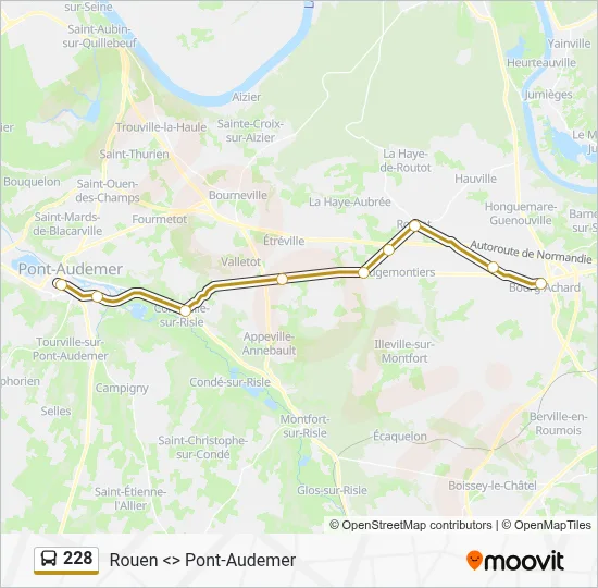 Mapa de 228 de autobús