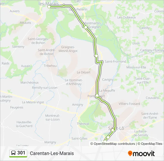 301 Bus Line Map