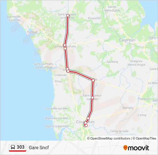 Mapa de 303 de autobús