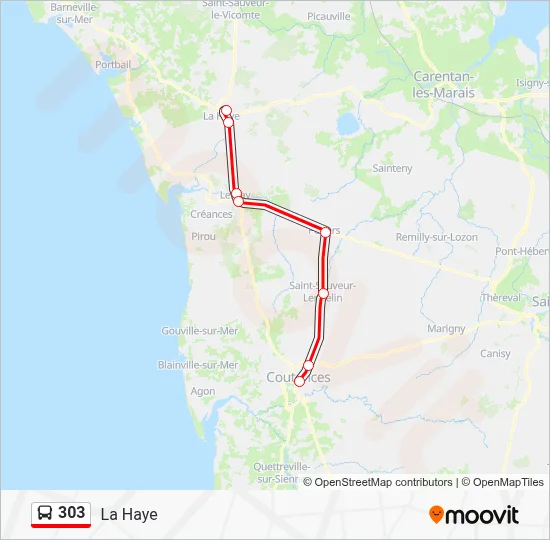 303 Bus Line Map