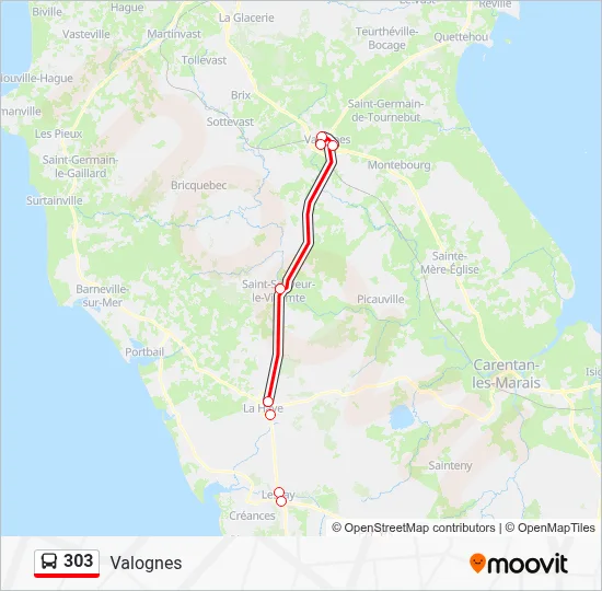 303 Bus Line Map