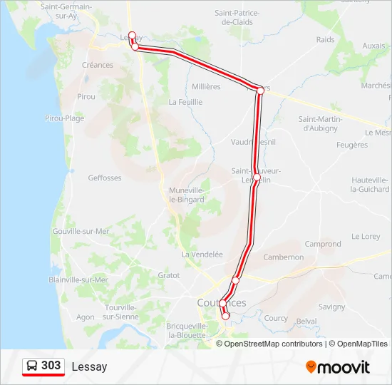 303 Bus Line Map