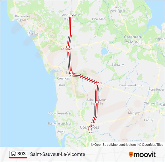 303 Bus Line Map